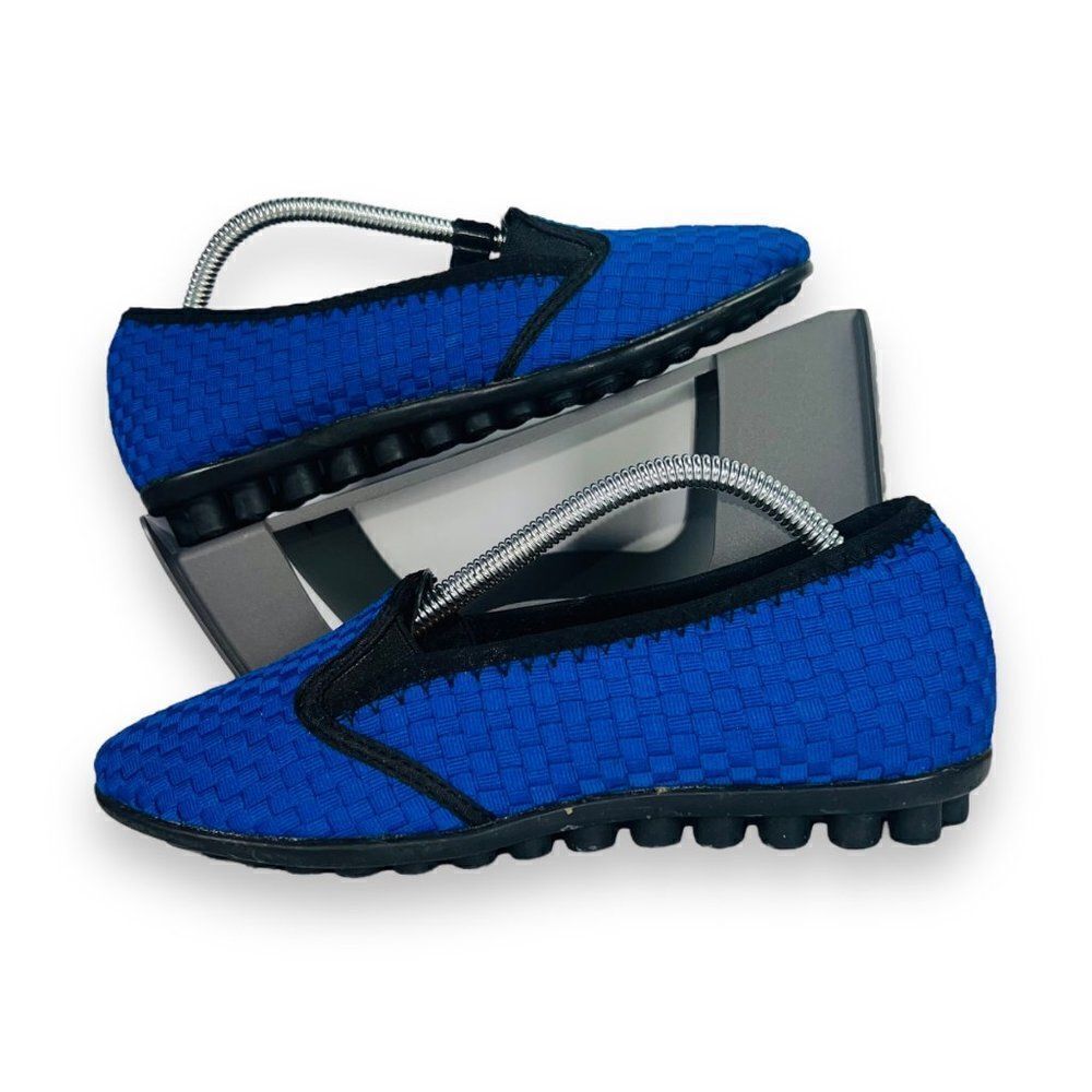 Bernie Mev BM Woven Slip-on Comfort Loafers Blue / Black Women's 5-5.5